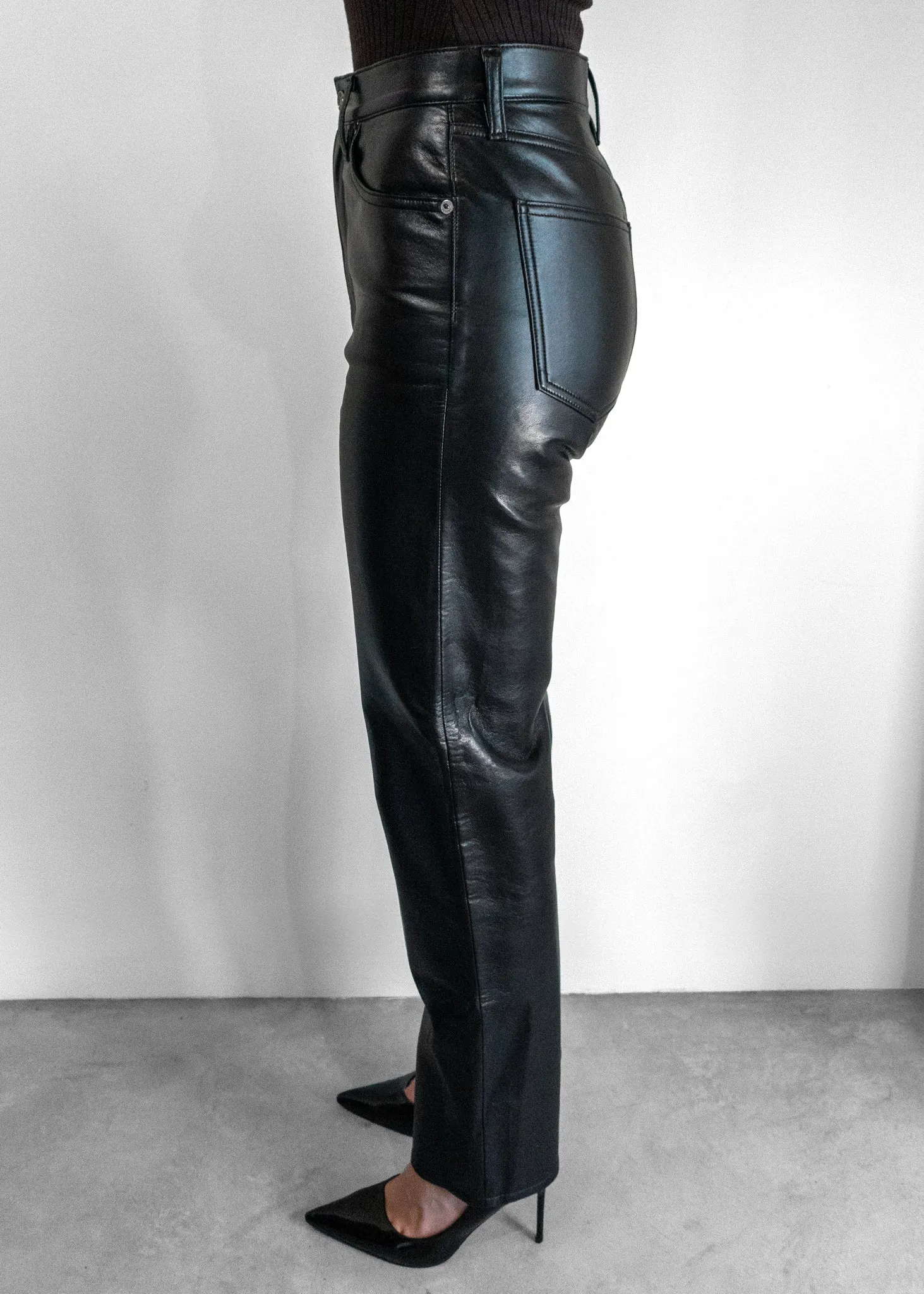 Agolde Recycled Leather Fitted 90's Pants