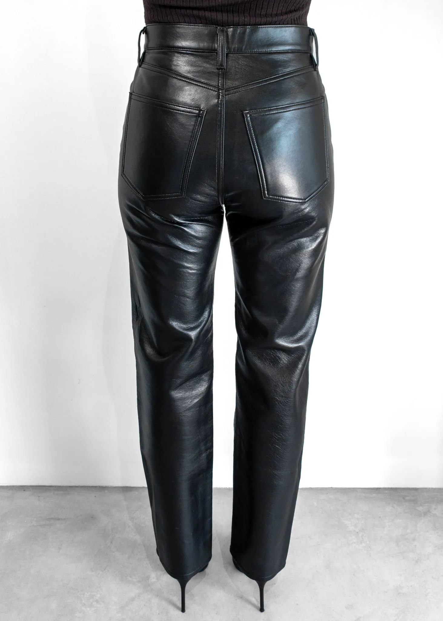 Agolde Recycled Leather Fitted 90's Pants