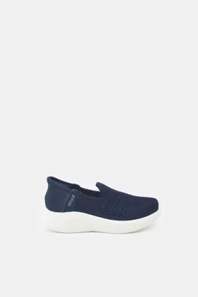 Boys Navy Easy Slip-On Shoes