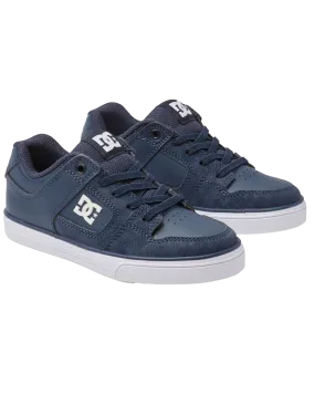 Boys Pure Elastic Shoes in Navy & White