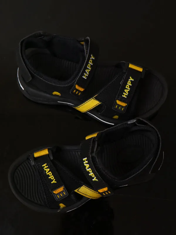 BSD52 Boys Sandal 8Yrs - 17Yrs Happy Black