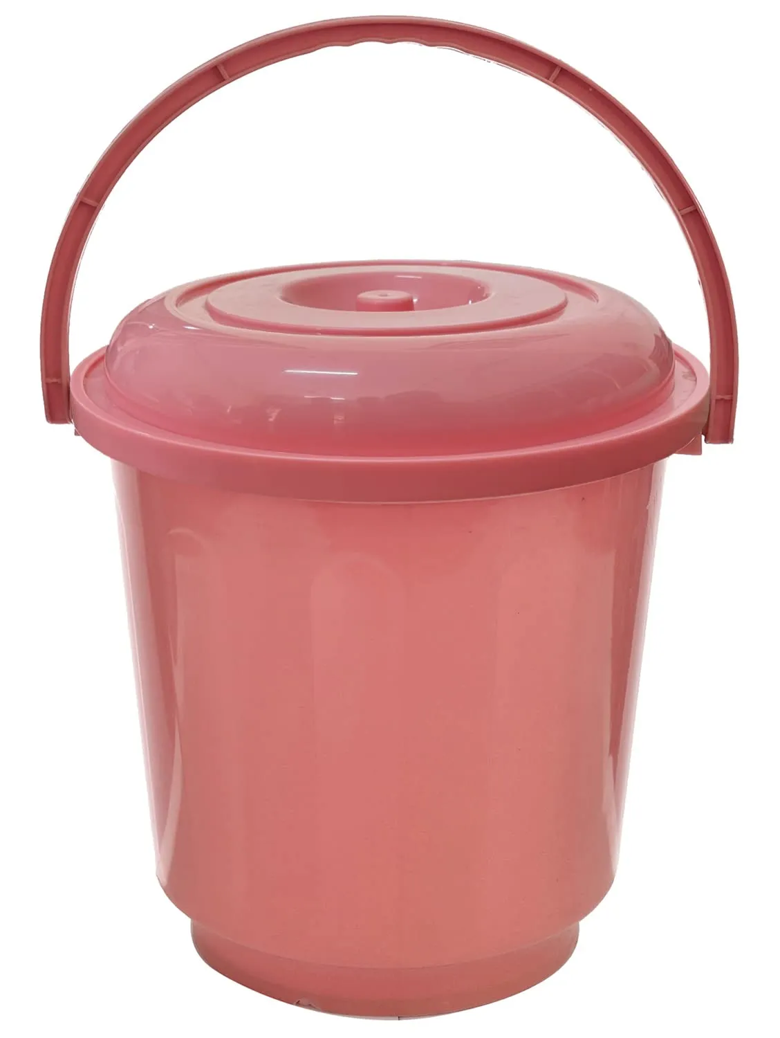 Heart Home Multipurposes Plastic Bucket for Bathing Home Cleaning & Storage Purpose with Lid, 16Ltr. (Pink)-47HH01169