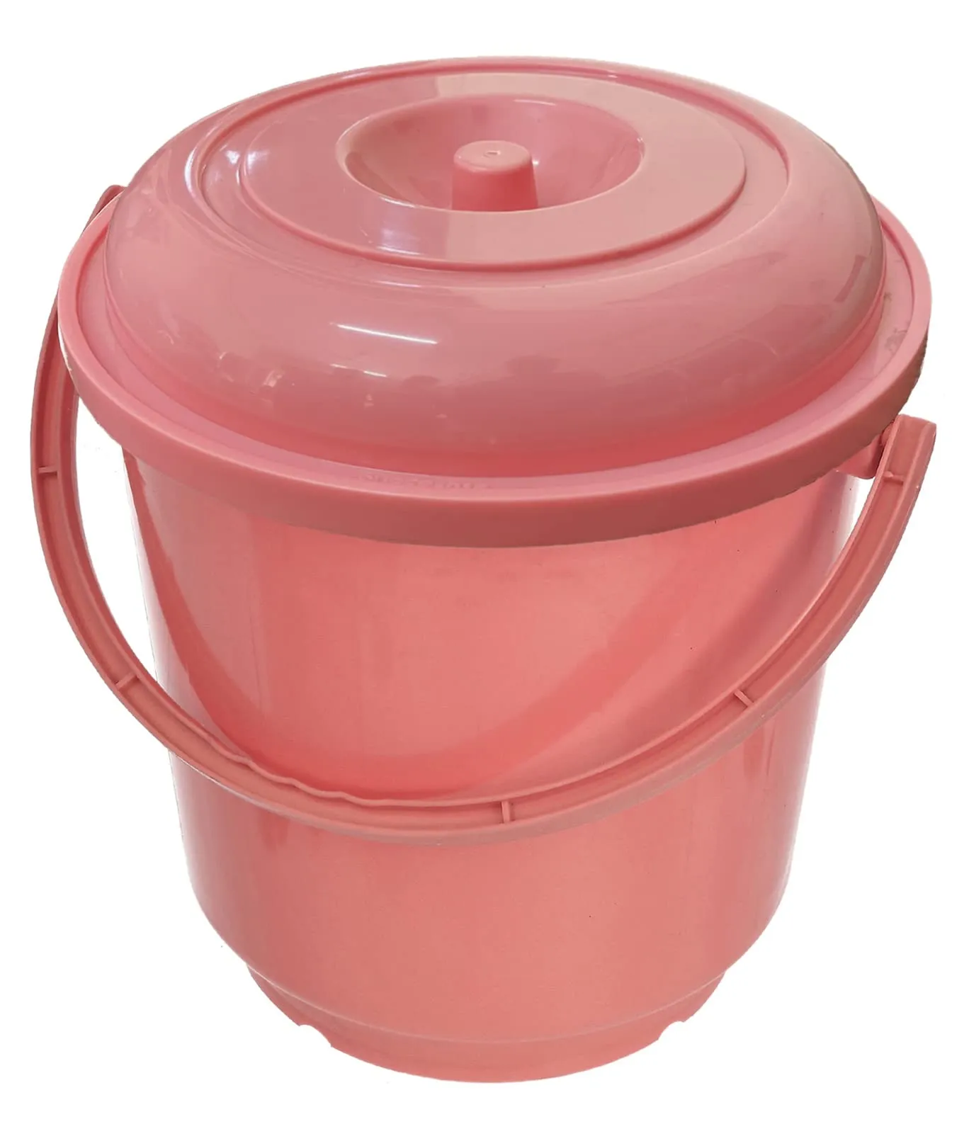 Heart Home Multipurposes Plastic Bucket for Bathing Home Cleaning & Storage Purpose with Lid, 16Ltr. (Pink)-47HH01169