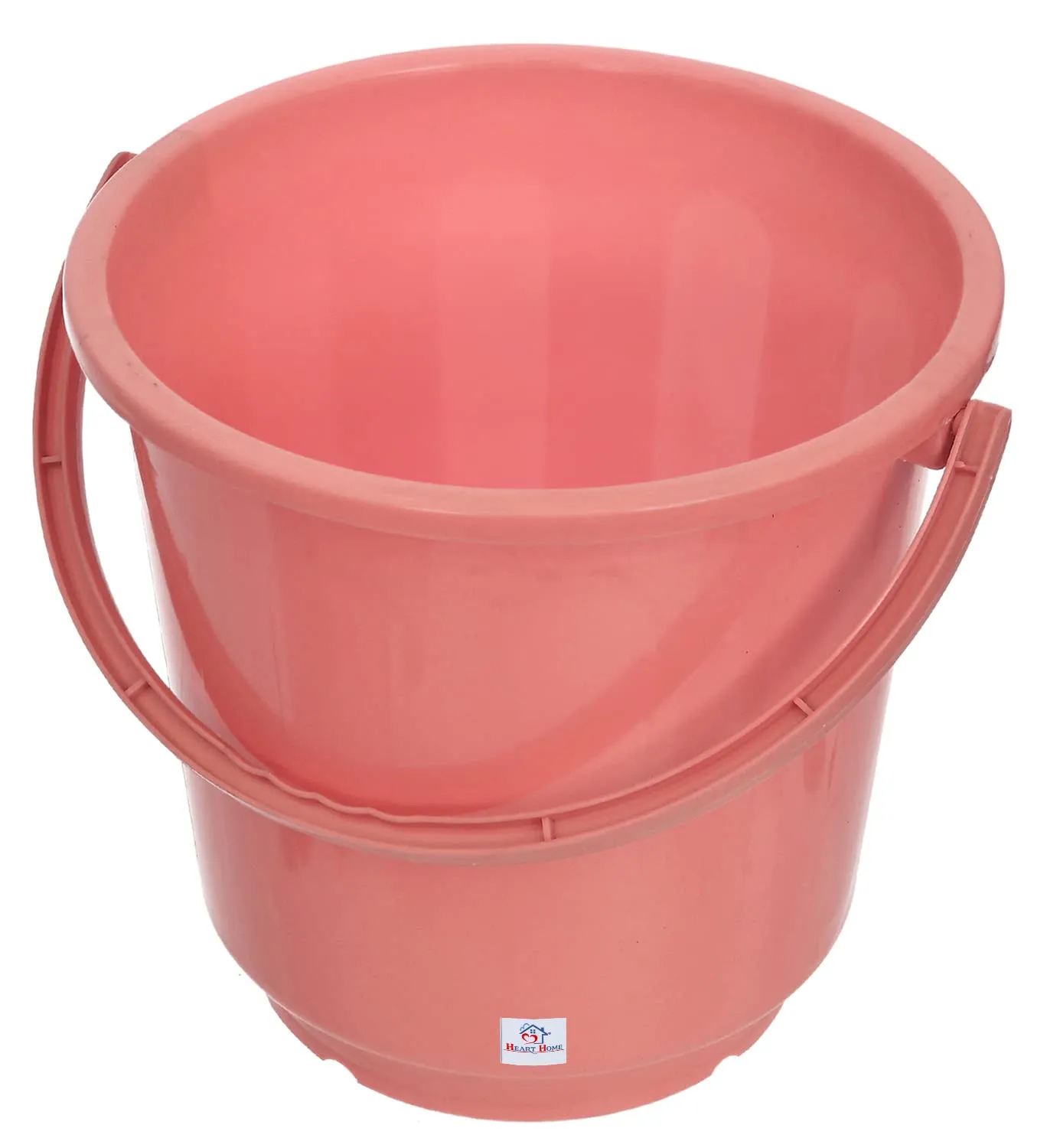 Heart Home Multipurposes Plastic Bucket for Bathing Home Cleaning & Storage Purpose with Lid, 16Ltr. (Pink)-47HH01169