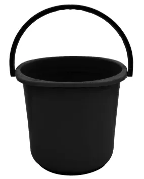 Heart Home Square Multipurposes Plastic Bucket For Bathing Home Cleaning & Storage Purpose, 16Ltr. (Black)-47HH01185