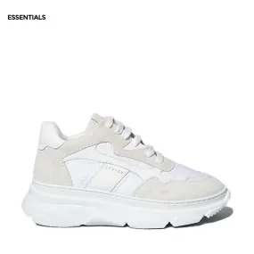 Material Mix White Chunky Sneakers