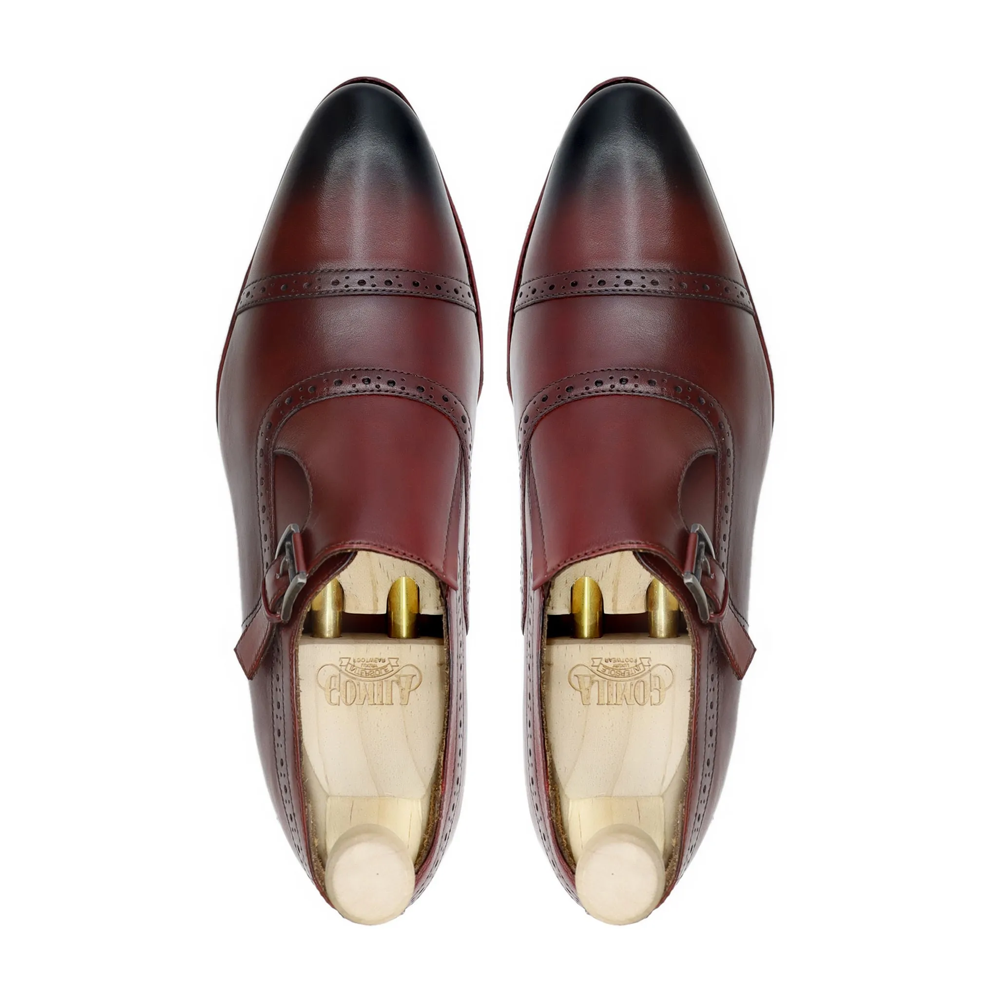 Pablito - Men's Oxblood Calf Leather Single Monkstrap