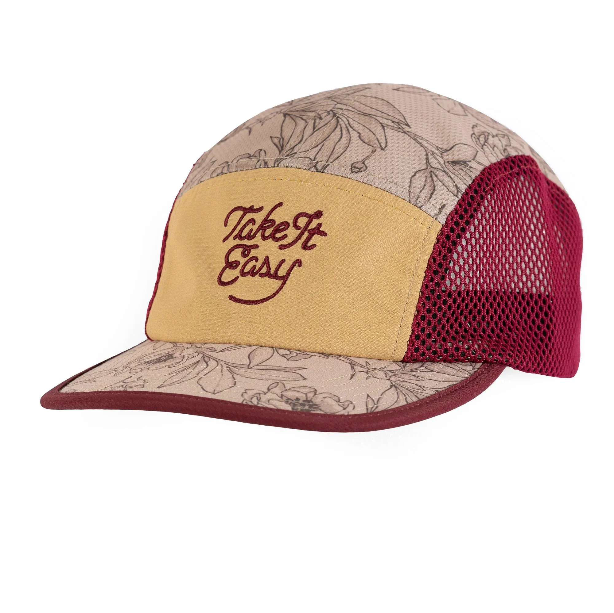 rnnr Distance Hat: Perennial (Light Brown/Gold/Maroon)