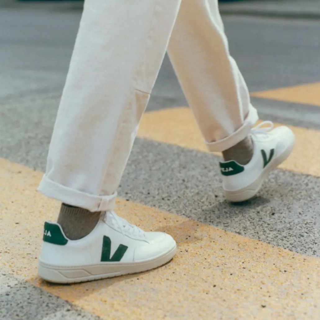 VEJA V-12 Leather Sneakers  | White Cyprus