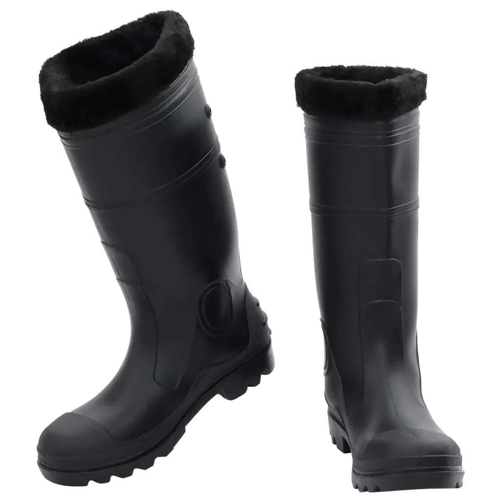 vidaXL Rian Boots with Removable Socks Black Size 43 PVC